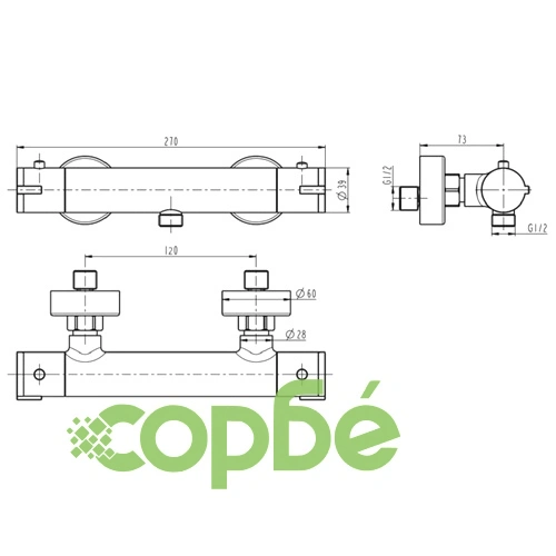 SCHÜTTE Термостатичен смесител за душ LONDON, черен ➤ топ цена ➤ sorbe.bg