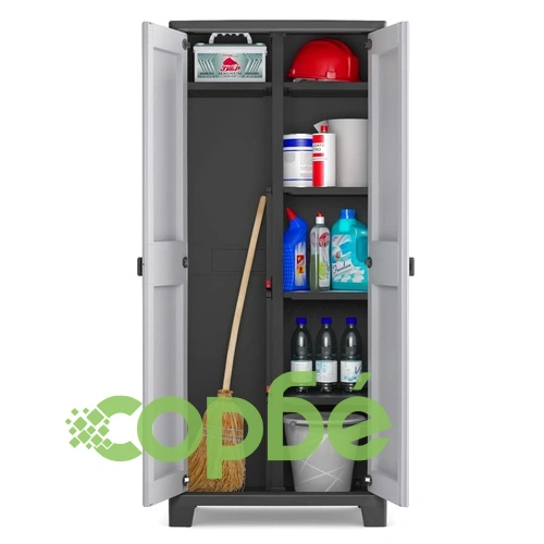 Keter Многофункционален шкаф за съхранение Titan, черно и сиво, 182 см ➤ топ цена ➤ sorbe.bg