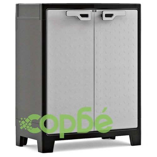 Keter Нисък шкаф за съхранение Titan, черно и сиво, 100 см ➤ топ цена ➤ sorbe.bg