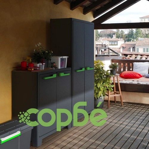 Keter Нисък шкаф за съхранение Moby, графитено сив, 100 см ➤ топ цена ➤ sorbe.bg