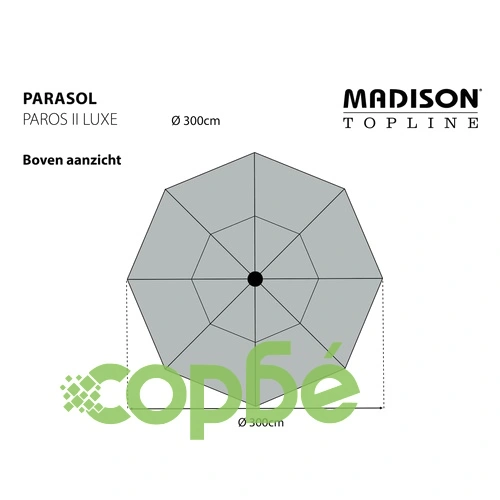 Madison Градински чадър Paros II Luxe, 300 см, екрю ➤ топ цена ➤ sorbe.bg