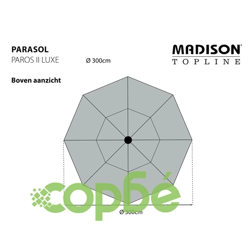 Madison Градински чадър Paros II Luxe, 300 см, сапфиреносин ➤ топ цена ➤ sorbe.bg