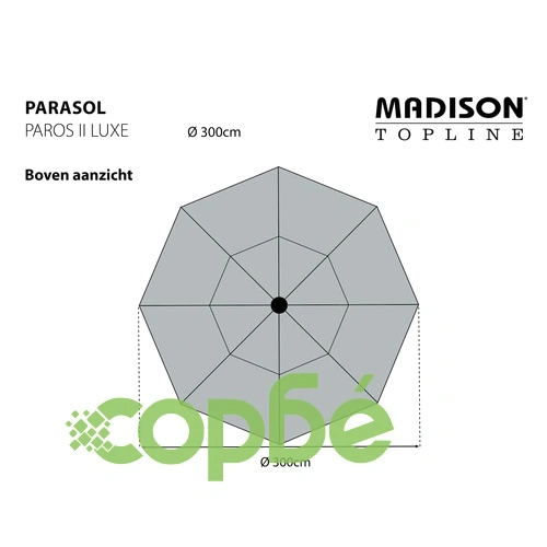 Madison Градински чадър Paros II Luxe, 300 см, Sage Green ➤ топ цена ➤ sorbe.bg