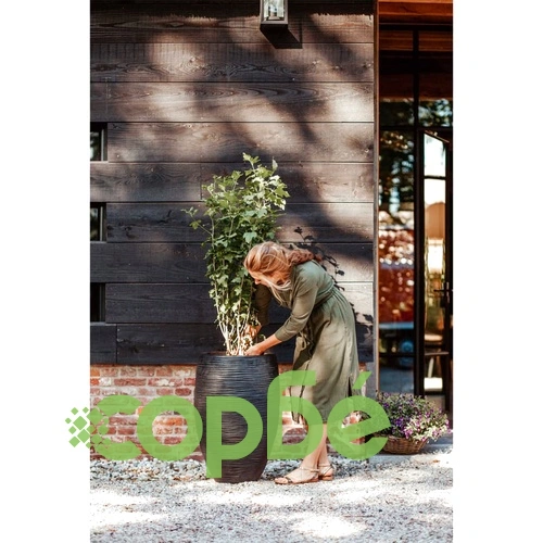 Capi Кашпа Nature Rib елегантна Deluxe 45x72 см черна ➤ топ цена ➤ sorbe.bg