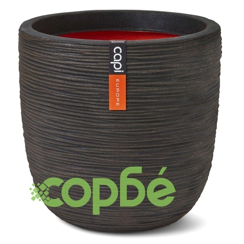Capi Кашпа Nature Rib, 35x34 см, тъмнокафява ➤ топ цена ➤ sorbe.bg