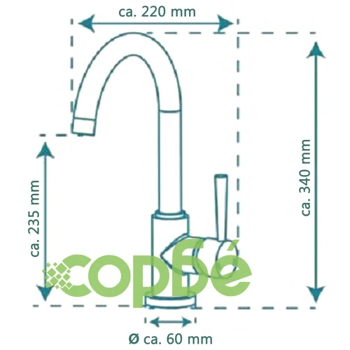 SCHÜTTE Смесител за мивка с кръгъл чучур CORNWALL ниско налягане хром ➤ топ цена ➤ sorbe.bg