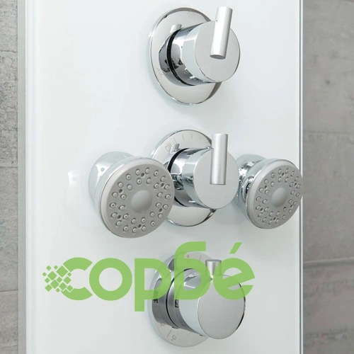 SCHÜTTE Стъклен душ панел с термостатичен смесител LANZAROTE, бял ➤ топ цена ➤ sorbe.bg