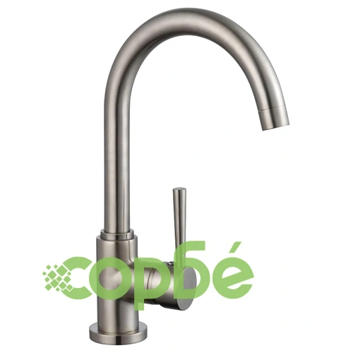 SCHÜTTE Смесител за мивка с кръгъл чучур CORNWALL ниско налягане инокс ➤ топ цена ➤ sorbe.bg