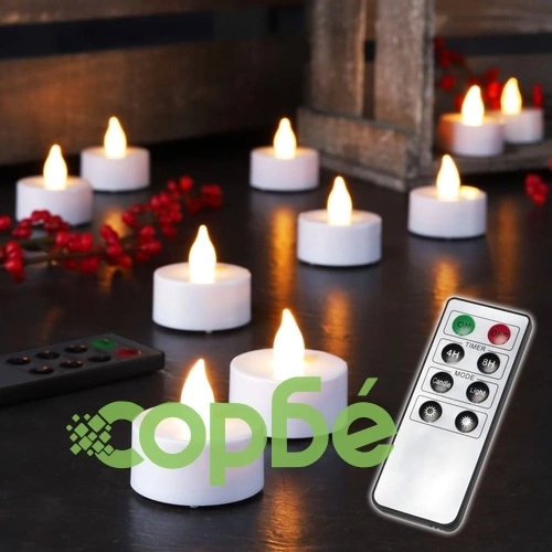 HI Чаени свещи с дистанционно, 10 бр ➤ топ цена ➤ sorbe.bg