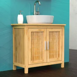EISL Базов шкаф за баня, бамбук, 67x28x60 см