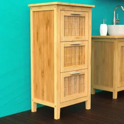 EISL Шкаф за баня с 3 чекмеджета, бамбук, 30x42x82 см