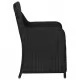 Външни столове с възглавници, 2 бр, полиратан, черни  
