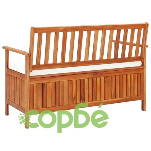 Градинска пейка за съхранение, акация масив, 120x63x84 cм ➤ топ цена ➤ sorbe.bg