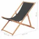 Сгъваем плажен стол, текстил и дървена рамка, сив