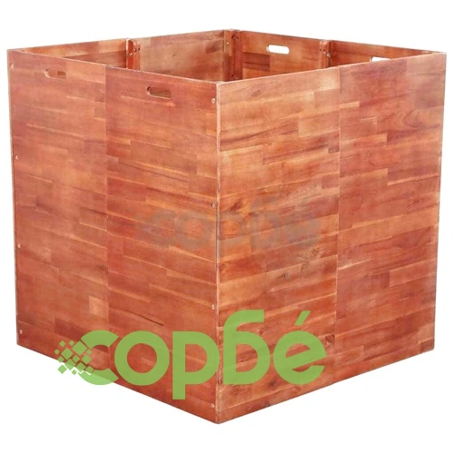 Градинска повдигната леха, акациево дърво, 100x100x100 см ➤ топ цена ➤ sorbe.bg