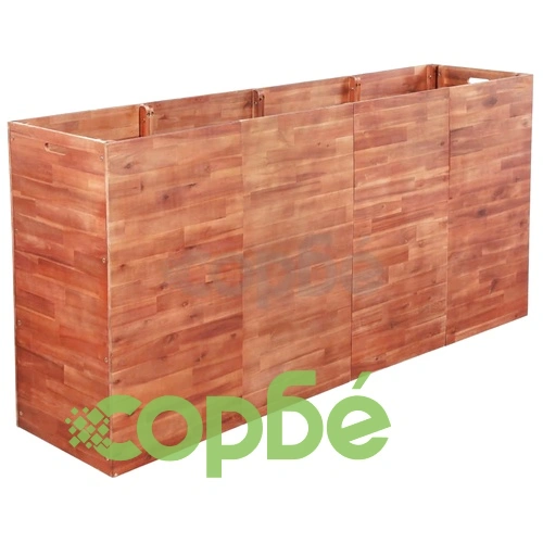 Градинска повдигната леха, акациево дърво, 200x50x100 см ➤ топ цена ➤ sorbe.bg