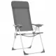 Сгъваеми къмпинг столове, 2 бр, сиви, алуминий