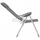 Сгъваеми къмпинг столове, 4 бр, сиви, алуминий