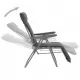 Сгъваеми градински столове с възглавници, 2 бр, сиви