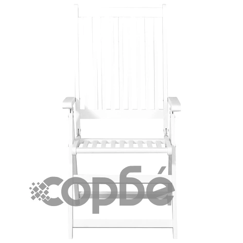 Сгъваеми трапезни столове, 2 бр, акация масив, бели ➤ топ цена ➤ sorbe.bg