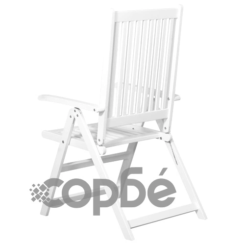 Сгъваеми трапезни столове, 2 бр, акация масив, бели ➤ топ цена ➤ sorbe.bg