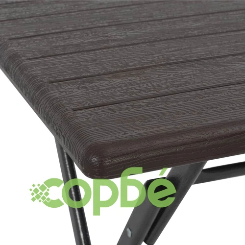Сгъваем бистро комплект, 3 части, HDPE, кафяв, ратанов вид  ➤ топ цена ➤ sorbe.bg