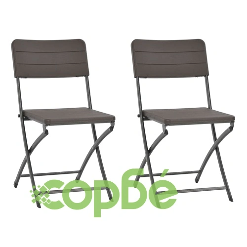Сгъваем бистро комплект, 3 части, HDPE, кафяв, ратанов вид  ➤ топ цена ➤ sorbe.bg