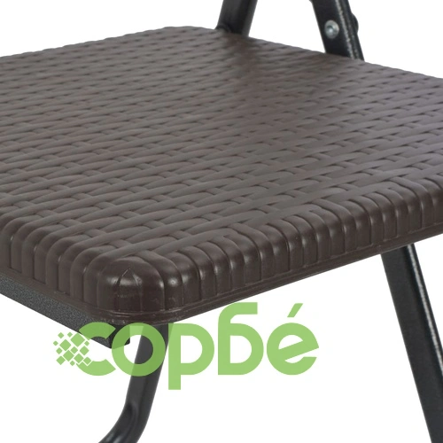 Сгъваем бистро комплект, 3 части, HDPE, кафяв, ратанов вид  ➤ топ цена ➤ sorbe.bg