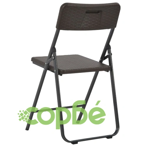 Сгъваем бистро комплект, 3 части, HDPE, кафяв, ратанов вид  ➤ топ цена ➤ sorbe.bg