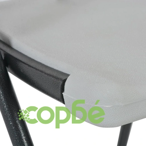 Сгъваеми бар столове, 2 бр, HDPE и стомана, бели ➤ топ цена ➤ sorbe.bg