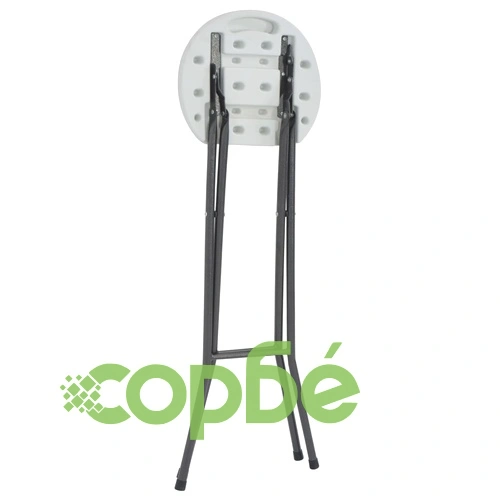 Сгъваеми бар табуретки, 2 бр, HDPE и стомана, бели ➤ топ цена ➤ sorbe.bg