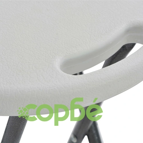 Сгъваеми бар табуретки, 2 бр, HDPE и стомана, бели ➤ топ цена ➤ sorbe.bg