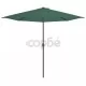 Балконски чадър с алуминиев прът, зелен, 300x155 см, половин