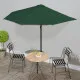 Балконски чадър с алуминиев прът, зелен, 300x155 см, половин