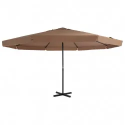 Градински чадър с алуминиев прът, 500 см, таупе