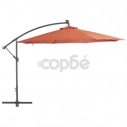 Градински чадър, чупещо рамо и алуминиев прът, 350 см, теракота