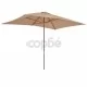 Градински чадър с дървен прът, 200x300 см, таупе