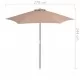 Градински чадър с дървен прът, 270 см, таупе