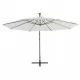 Градински чадър с LED осветление метален прът 350 см пясъчен