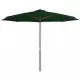 Градински чадър с дървен прът, 350 см, зелен