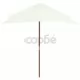 Градински чадър с дървен прът, 150x200 см, пясъчен