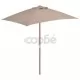 Градински чадър с дървен прът, 150x200 см, таупе