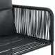 Външни столове с възглавнички, 2 бр, полиратан, черни 