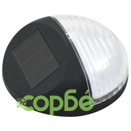 Градински соларни стенни лампи, LED, 12 бр, кръгли, черни ➤ топ цена ➤ sorbe.bg