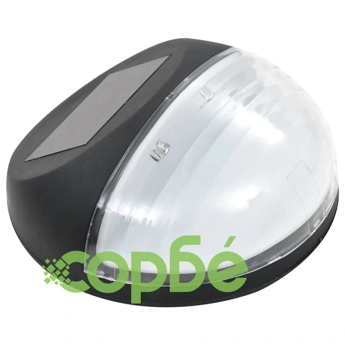 Градински соларни стенни лампи, LED, 12 бр, кръгли, черни ➤ топ цена ➤ sorbe.bg