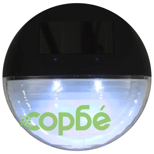 Градински соларни стенни лампи, LED, 12 бр, кръгли, черни ➤ топ цена ➤ sorbe.bg