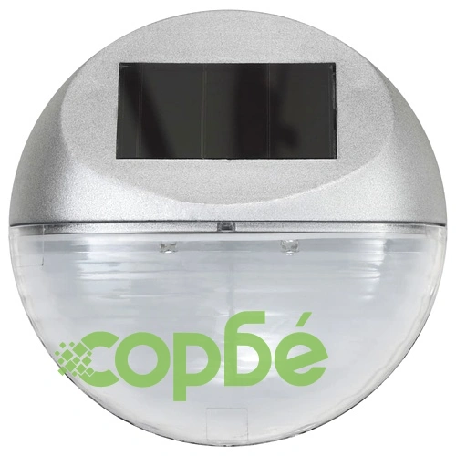 Градински соларни стенни лампи, LED, 12 бр, кръгли, сребристи ➤ топ цена ➤ sorbe.bg