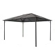 Шатра с покрив, алуминий, 4x3x2,6 м, черна