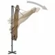 Градински чадър чупещо рамо с алуминиев прът 250x250 см таупе