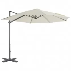 Градински чадър чупещо рамо с алуминиев прът 300 см пясъчен